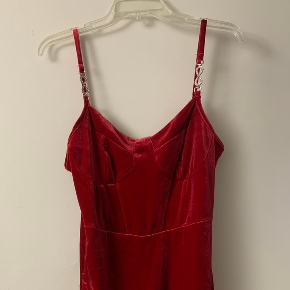 Velvet Corset Mini Wrap Dress - Picture 1 of 16